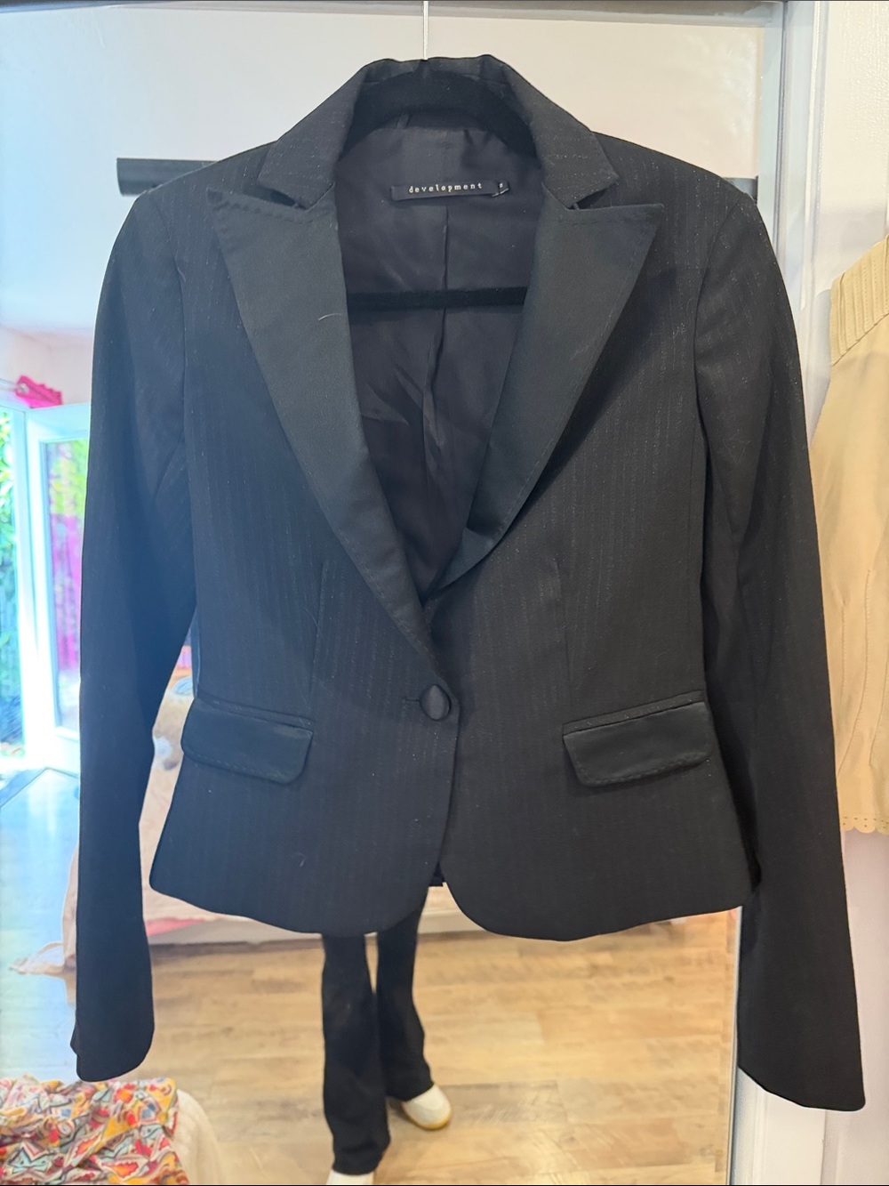 Development Women's Black Single-Button Tailored Blazer vintage Y2K